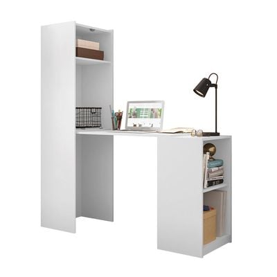 Multipurpose Cabinet with Desk Modern White Finish