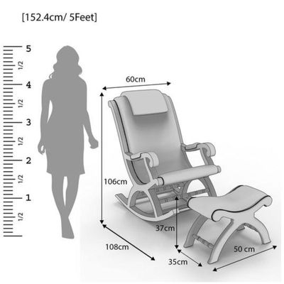 Azure Rocking Chair with Foot Rest & Pillow
