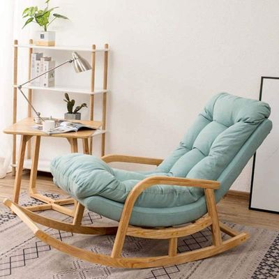 Rocking Chair Colonial and Traditional Super Comfortable Cushion Chair (Natural Polish)
