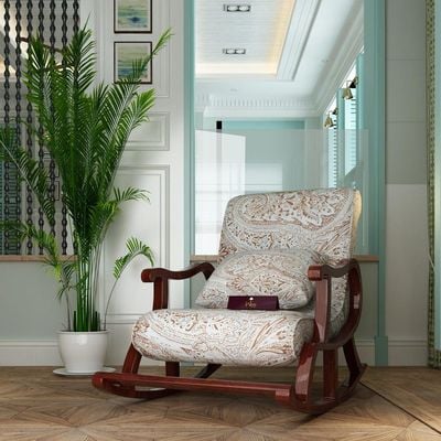 Primi Recliner Rocking Chair With Pillow In Premium Sheesham Wood