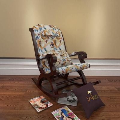 Creme Premium Rocking Chair (Walnut Finish)