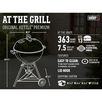 Weber® 22In Original Kettle Premium Charcoal Grill 22" Copper