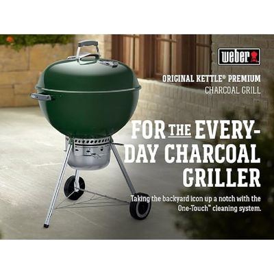 Weber 22 Inch Original Kettle Premium Charcoal Grill Green