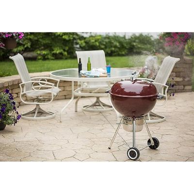 Weber 22 Inch Original Kettle Charcoal Grill Crimson