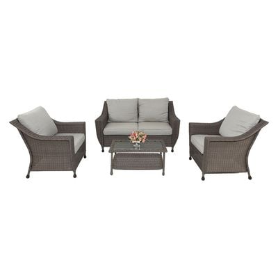 Swin Rattan Outdoor  Sofa Set with Table Brown