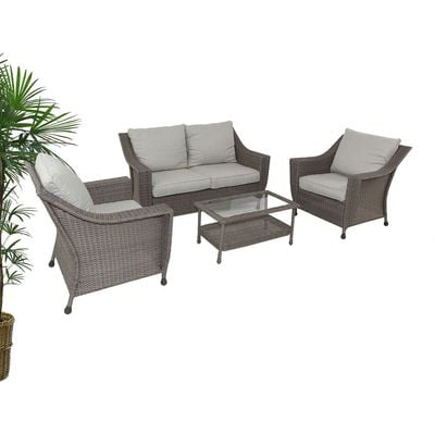 Swin Rattan Outdoor  Sofa Set with Table Brown