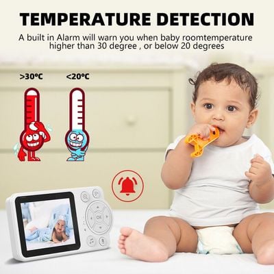 Wireless Audio&Video Baby Monitor Security Camera With 2.8" Display Night Vision