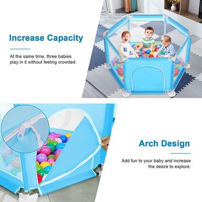 HOCC Six Plate Activity Plapen for Baby Blue Color( Without Ocean ball)