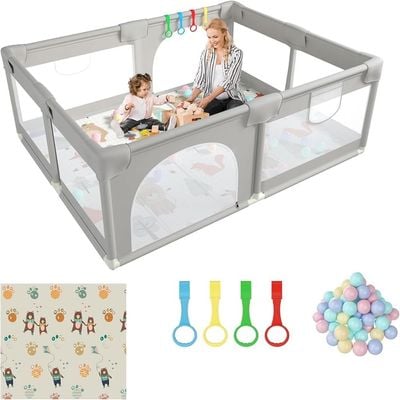 Large Baby Playard with 50PCS Balls with Playmats