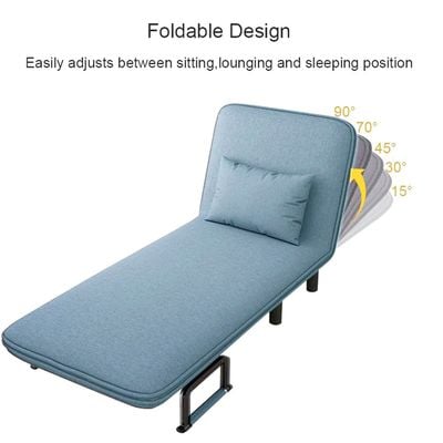 HOCC Convertible Chair Bed, Tri-Fold Sofa Bed with Adjustable Backrest & Pillow 65 x 190cm