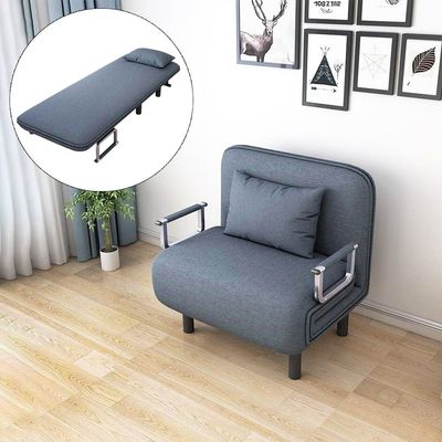 HOCC Convertible Chair Bed, Tri-Fold Sofa Bed with Adjustable Backrest & Pillow 65 x 190cm
