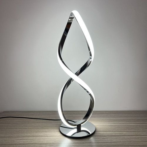 Hocc 8 Shaped Table Lamp Silicone Aluminium, Led Table Lamp For Living Room Bedroom, Creative Curved Design Bedside Table Lamp Guest Room