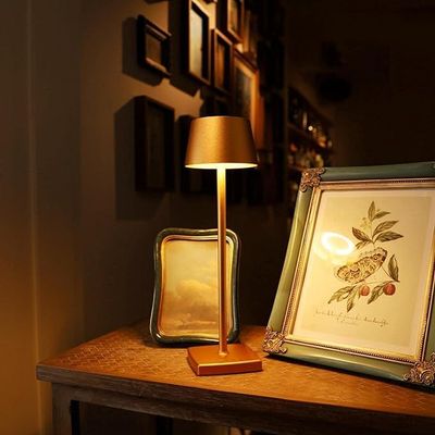 Cordless Battery Operated Table Lamp Night Lamp Golden