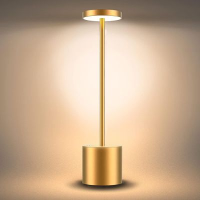 Touch Sensor Table Lamp 6000Mah Battery Operated Golden
