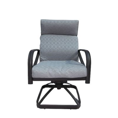 Swin Steel Frame Swivel Rocker Dining Patio Chair, Gray