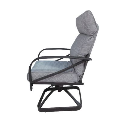 Swin Steel Frame Swivel Rocker Dining Patio Chair, Gray