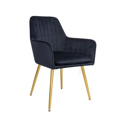 Maple Home Modern Accent Arm Chairs Living Dining Room Velvet Mid-Century Upholstered Seat Golden Legs