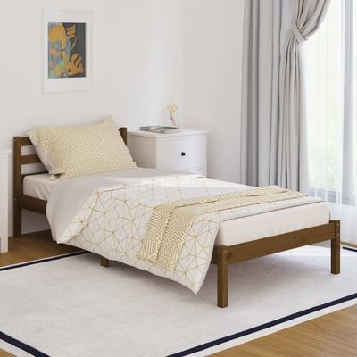 Day Bed Solid Wood Pine 90x200 cm Honey Brown