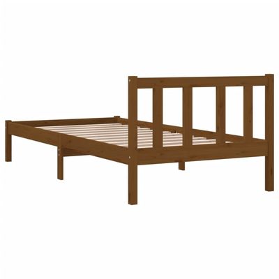 Bed Frame Honey Brown Solid Pinewood 90x200 cm