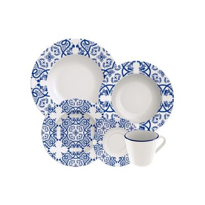 Tramontina Algarve 20 Pieces Decorated Porcelain Dinner Set