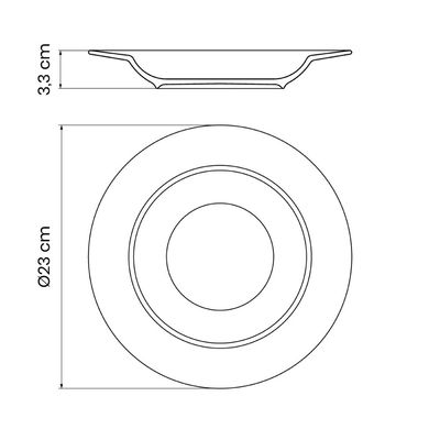 Tramontina 23cm Porcelain White Deep Plate