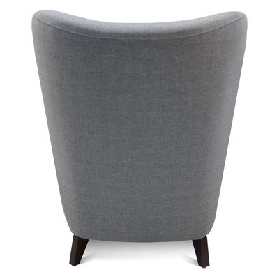 Tom 1- Seater Fabric Accent Chair - Dark Grey - With wooden leg - size 82W x 96D x 101H