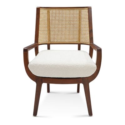 RWC 700 Rattan Accent Chair-White, Size 73.5W x 65D x 100H