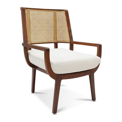 RWC 700 Rattan Accent Chair-White, Size 73.5W x 65D x 100H