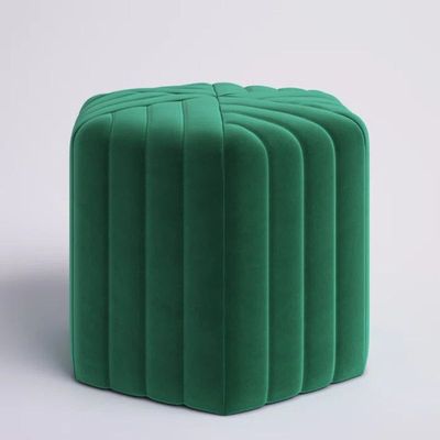 Lucid Hexagonal Shape Solid Wood Pouf Ottoman Stool
