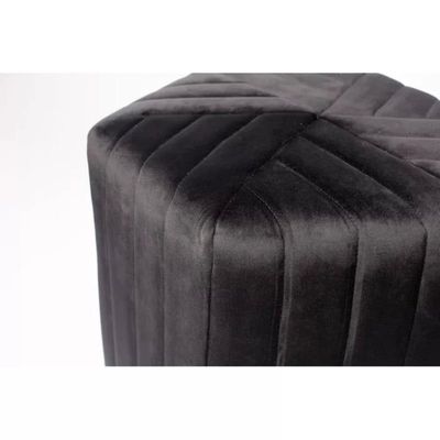 Lucid Hexagonal Shape Solid Wood Pouf Ottoman Stool