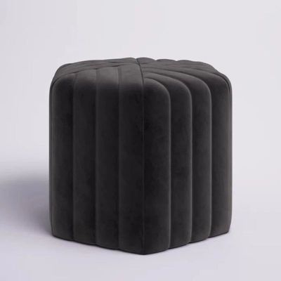 Lucid Hexagonal Shape Solid Wood Pouf Ottoman Stool