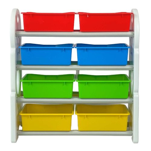 Children Deluxe Multi-Bin Toy Organizer with Storage Bins, Toys Storage Box for Girls, Kids Toy Box Storage - White
