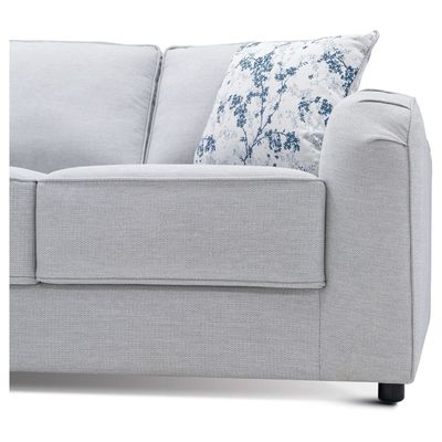 Penelope 3-Seater Fabric Sofa - Light Grey, Size 201W x 90D x 90H cm