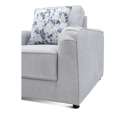 Penelope 1-Seater Fabric sofa- Light Grey, Size: 95W x 90D x 90H cm