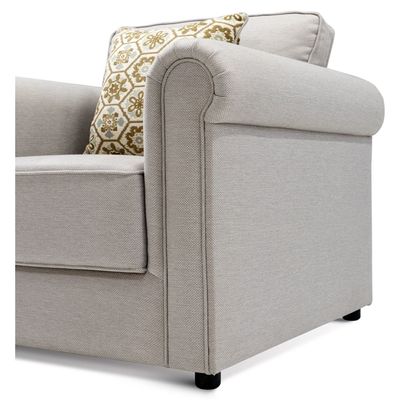 Zoey 1-seater Fabric sofa - Dark Beige, Size: 95W x 90D x 90H cm