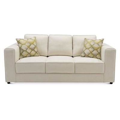 Hazel 3-Seater fabric sofa - Beige, Size: 201W x 90D x 90H cm