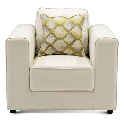 Hazel 1-Seater fabric sofa - Beige, Size: 95W x 90D x 90H cm