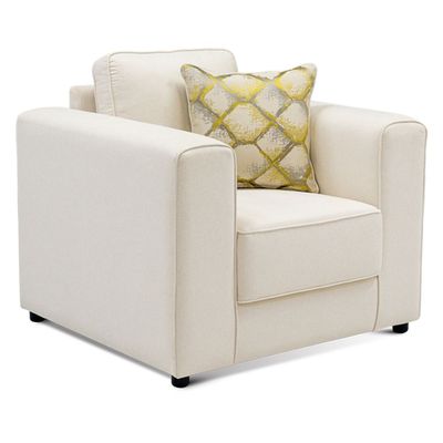 Hazel 1-Seater fabric sofa - Beige, Size: 95W x 90D x 90H cm