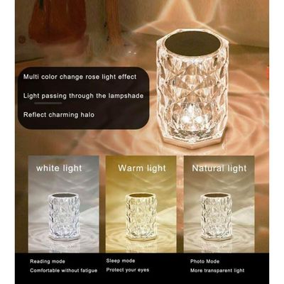 Crystal Touch Table Lamp LED Night Light, 16 Colors Rechargeable Table Lamp with Touch and Remote Control, USB Light Lamps, Lighting Decor for Bedroom (3 Colors Glass Lamp)