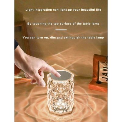 Crystal Touch Table Lamp LED Night Light, 16 Colors Rechargeable Table Lamp with Touch and Remote Control, USB Light Lamps, Lighting Decor for Bedroom (3 Colors Glass Lamp)