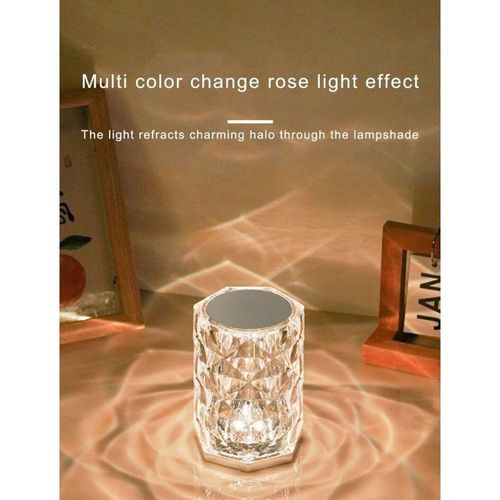 Crystal Touch Table Lamp LED Night Light, 16 Colors Rechargeable Table Lamp with Touch and Remote Control, USB Light Lamps, Lighting Decor for Bedroom (3 Colors Glass Lamp)