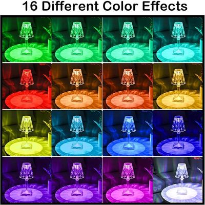 Crystal Touch Table Lamp LED Night Light, 16 Colors Rechargeable Table Lamp with Touch and Remote Control, USB Light Lamps, Lighting Decor for Bedroom (White)