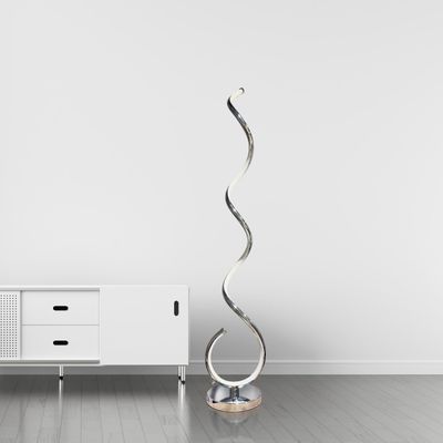 Modern Twisted Floor Lamp Silver - Stepless Dimmable