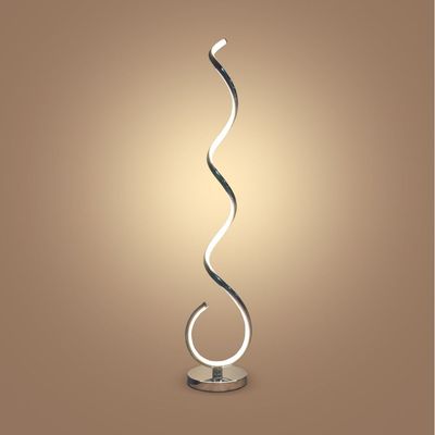 Modern Twisted Floor Lamp Silver - Stepless Dimmable