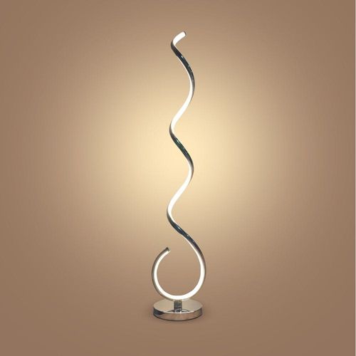 Modern Twisted Floor Lamp Silver - Stepless Dimmable