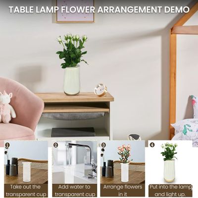 Illuminated Table Vase - 2 in 1 Table Lamp - Flower Vase cum Table Lamp - Line Design