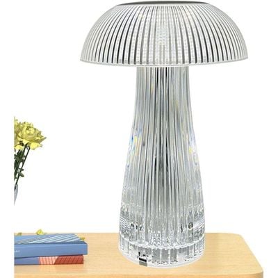 Mushroom Style Crystal Touch Table Lamp  3 Colors Rechargeable Table Lamp with Touch Control