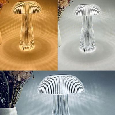 Mushroom Style Crystal Touch Table Lamp  3 Colors Rechargeable Table Lamp with Touch Control