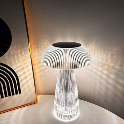 Mushroom Style Crystal Touch Table Lamp  3 Colors Rechargeable Table Lamp with Touch Control