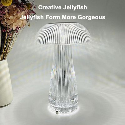 Mushroom Style Crystal Touch Table Lamp  3 Colors Rechargeable Table Lamp with Touch Control